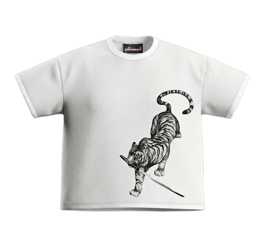 'White Fang' White Oversized Tee (260 gsm)