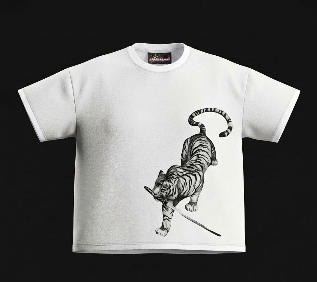 'White Fang' White Oversized Tee (260 gsm)