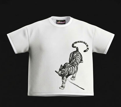 'White Fang' White Oversized Tee (260 gsm)
